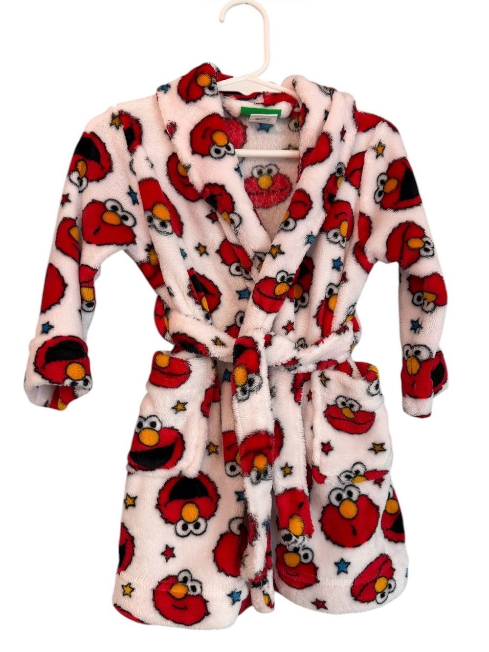 Sesame Street ❤️ Elmo Plush Bath Robe 2T Toddler Cozy Fleece Pajama Robe - Picture 2 of 7